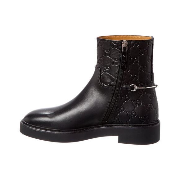 Gucci Slim Horsebit Leather Boot, Black - Picture 2 of 5